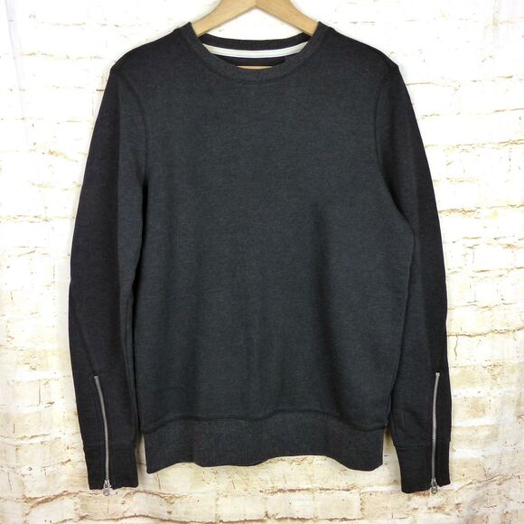 G-Star Raw Orando Sweatshirt Mens S Charcoal Knit Crew Zip LS Back Graphic Logo - Picture 2 of 14